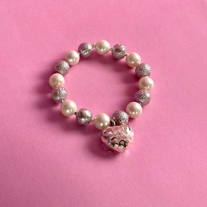 Pulsera "Corazón de Melón" Talla M - Perla Nacar