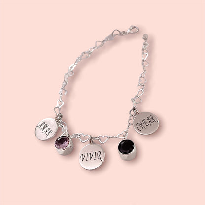 Pulsera "Amar, Vivir, Crear" & Zirconia